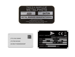 Metalphoto Aluminum Nameplates | aircraft data plates